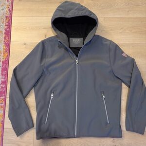 Men’s Guess Grey Lightweight Jacket with Hood size L